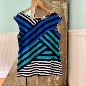AGB Dress Mutli-color Striped Knit Top Size 14